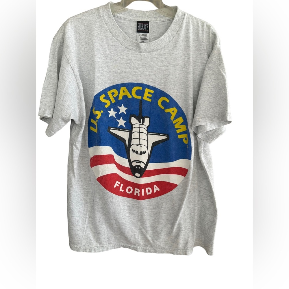 VTG 90s US Space Camp NASA Florida Mens T-Shirt Size Large Rocket X
